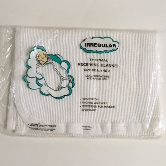 Baby Morgan White Receiving Blanket 100% Cotton Waffle 30 x 40 USA Made New - Picture 8 of 15